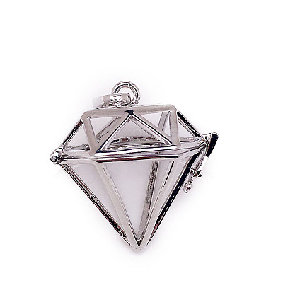 Brass Bead Cage Pendants BECA-PW0001-06B-1
