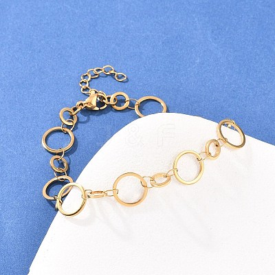 304 Stainless Steel Link Chain Bracelets for Women BJEW-P373-03C-G-1