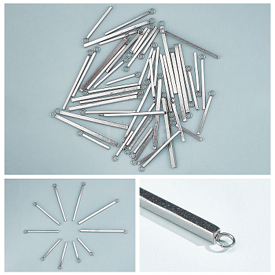 60Pcs 5 Style Stainless Steel Pendants STAS-SC0003-93-1