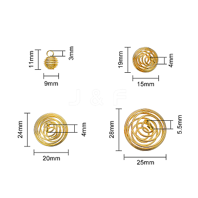40Pcs 4 Sizes Iron Wire Pendants IFIN-CJ0001-40G-1