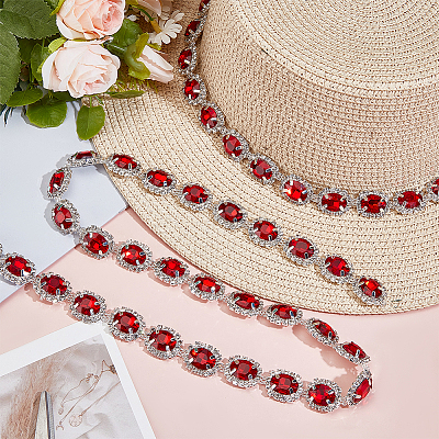 1 Yard Brass Glass Rhinestone Chains KK-NB0003-96A-1