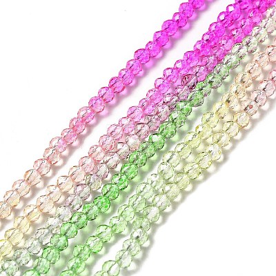 Transparent Gradient Color Glass Beads Strands GLAA-H021-01B-22-1