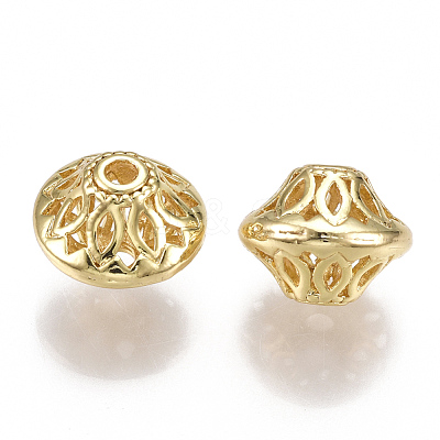 Brass Filigree Beads X-KK-T038-66G-1