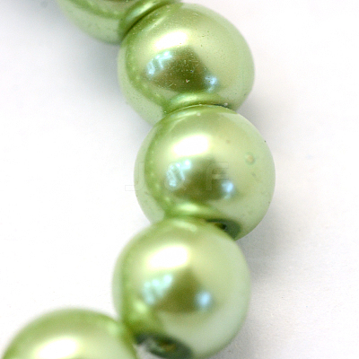 Baking Paint Pearlized Glass Pearl Round Bead Strands HY-Q330-8mm-26-1