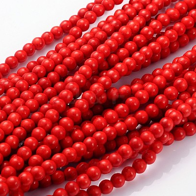 Synthetical Howlite Beads Strands X-G609-6mm-1