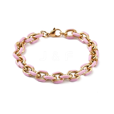 304 Stainless Steel Cable chain Bracelets for Women BJEW-B137-01-1