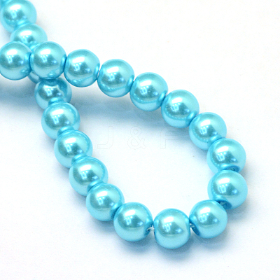 Baking Paint Pearlized Glass Pearl Round Bead Strands HY-Q003-6mm-48-1