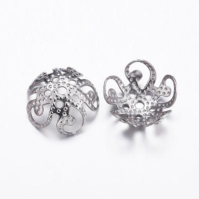 Tarnish Resistant 304 Stainless Steel Beads Caps STAS-P161-15-1