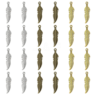 30Pcs 3 Colors Alloy Pendants FEAT-CJ0001-01-1