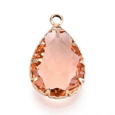 Transparent Glass Pendants KK-N283-02G-G-1