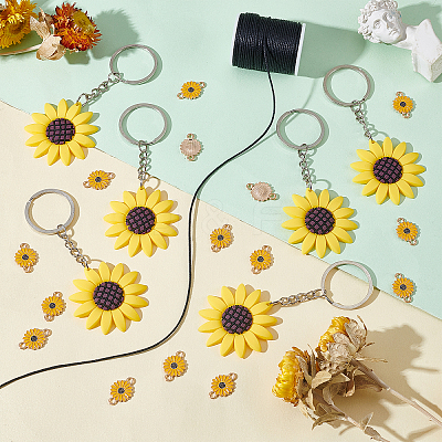 Zinc Alloy Enamel Connector Charms and Iron Resin Keychain DIY-PH0008-31-1
