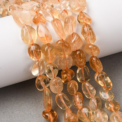Heated Natural Citrine Beads Strands G-L608-A09-02-1