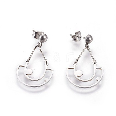 304 Stainless Steel Chandelier Earrings EJEW-I223-08-1