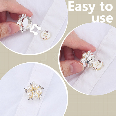 4Pcs Alloy Imitation Pearl Cufflinks BUTT-ME0001-03-1