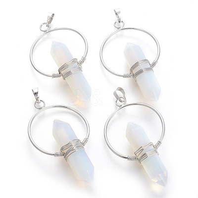 Opalite Big Double Terminated Pointed Pendants G-G771-A06-1