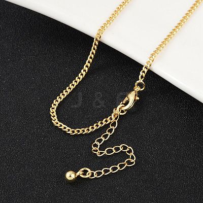 Brass Curb Chain Necklaces X-NJEW-K123-09G-1