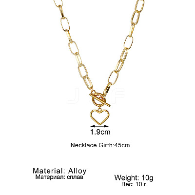 Heart Stainless Steel Pendant Paperclip Chain Necklaces FS-WGB7F21-01-1