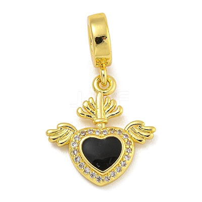 Rack Plating Brass Enamel European Dangle Charms KK-I718-26G-1