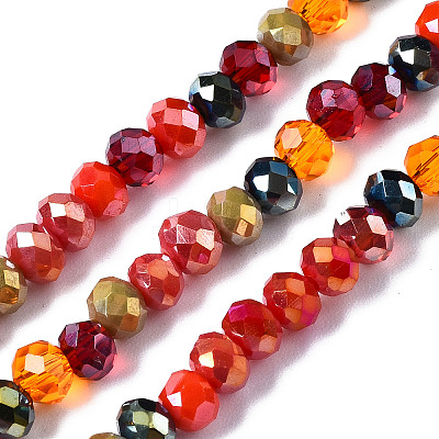 Electroplate Glass Beads Strands X-EGLA-T020-12C-1