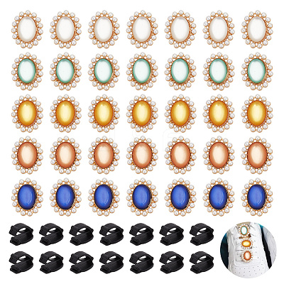 DIY Oval Shoes Buckle Clips Decoration Making Kit FIND-NB0004-23-1