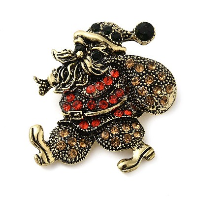 Christmas Alloy Colorful Rhinestone Brooches JEWB-U009-10A-1