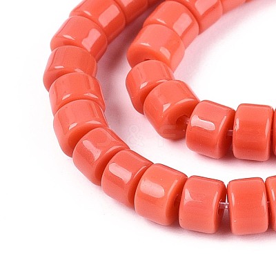 Opaque Solid Color Glass Beads Strands GLAA-N026-2x4mm-05-1