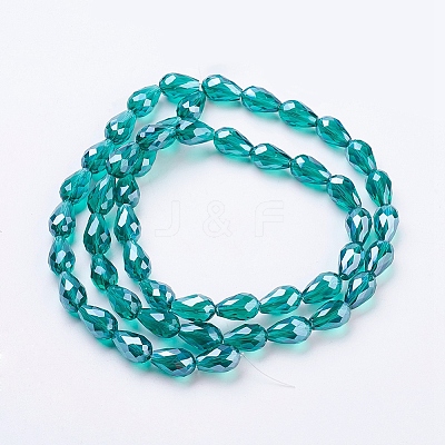 Electroplate Glass Beads Strands EGLA-R008-15x10mm-M-1