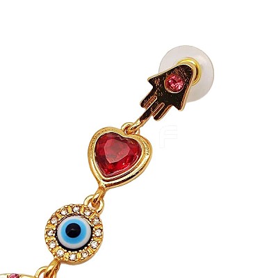 Alloy Enamel Evil Eye Dangle Stud Earrings FS-WGB3014-01-1