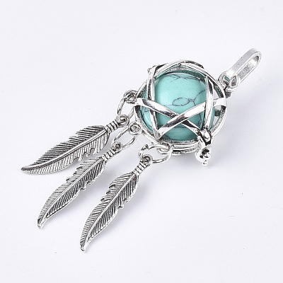 Alloy Cage Big Pendants G-S246-14-1