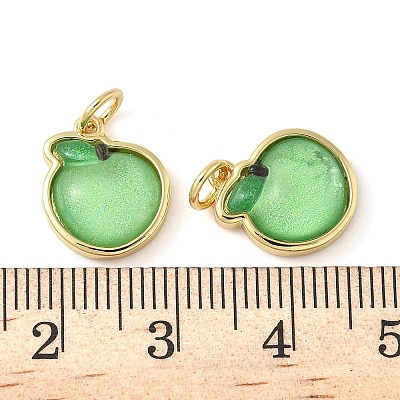 Brass Resin Charms KK-C110-24E-G-1