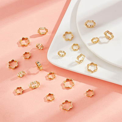 80Pcs 2 Style Brass Bead Frame KK-DC0002-50-1