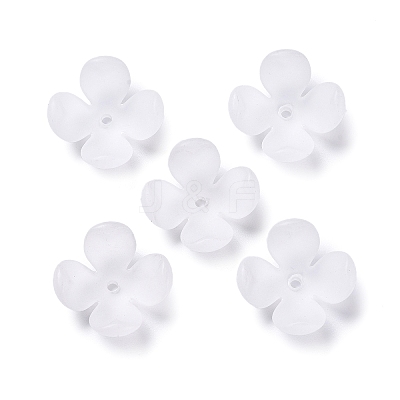 Frosted Acrylic Bead Caps OACR-G014-01-1