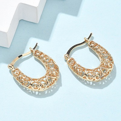 Brass Hoop Earrings for Women EJEW-G436-01G-1