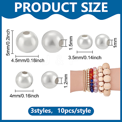 30pcs 925 Sterling Silver Beads STER-PH0002-56-1