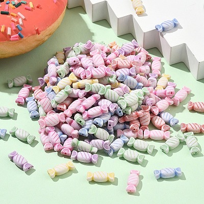 200Pcs Craft Style Acrylic Beads MACR-YW0003-56-1