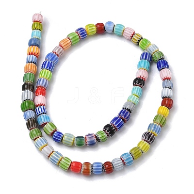 Handmade Millefiori Glass Chevron Beads X-LAMP-Z019-02B-1