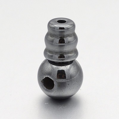 Non-magnetic Synthetic Hematite 3 Hole Guru Beads G-P046-19B-1