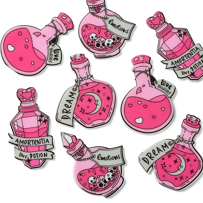 8Pcs 4 Styles Acrylic Pendants MACR-FS0001-76-1