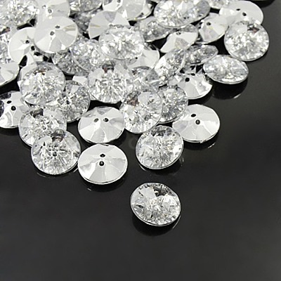 Acrylic Rhinestone Buttons X-BUTT-A013-48L-01-1