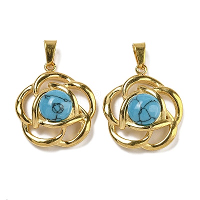 Synthetic Turquoise Pendants STAS-U024-15G-06-1