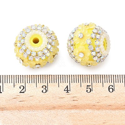 Bling Resin Rhinestone Flower Beads LS-OACR-D310-01P-B-1