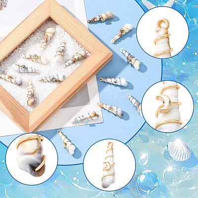 24Pcs 2 Colors Copper & Acrylic & Plastic Pendants FIND-SC0020-01-1
