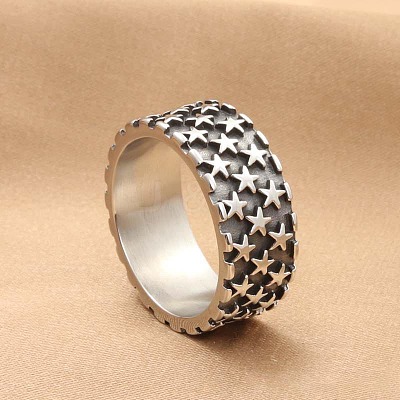 Punk Style 304 Stainless Steel Finger Rings for Men FS-WG83721-05-1