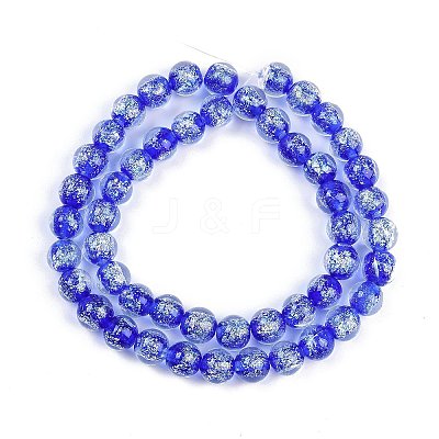 Handmade Gold Foil Lampwork Beads Strands LAMP-Q002-01E-1
