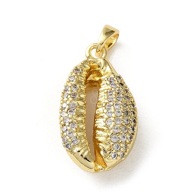 Brass Micro Pave Cubic Zirconia Pendants KK-P320-01C-G-1