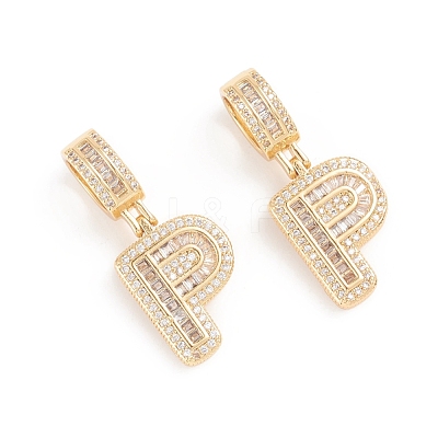 Brass Micro Pave Cubic Zirconia Pendants ZIRC-G165-13G-P-1