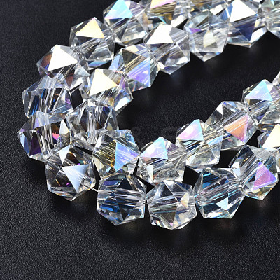 Electroplate Glass Beads Strands X-EGLA-S194-12A-C01-1