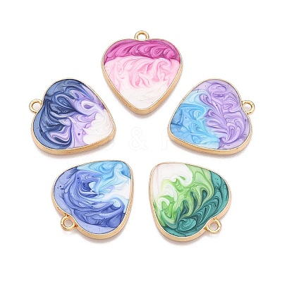 Rack Plating Alloy Enamel Pendants ENAM-N056-366KCG-1