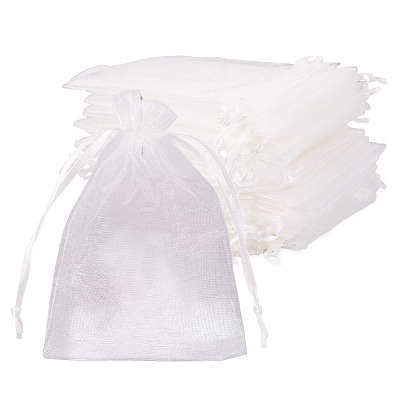 50Pcs Organza Bags Jewellery Storage Pouches Wedding Favour Party Mesh Drawstring Gift OP-TA0001-16E-1