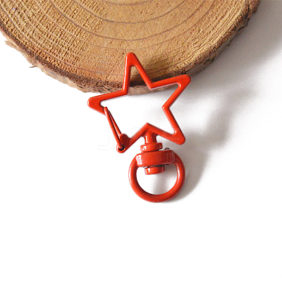 Spray Painted Alloy Swivel Snap Hooks Clasps KEYC-PW0001-01E-1